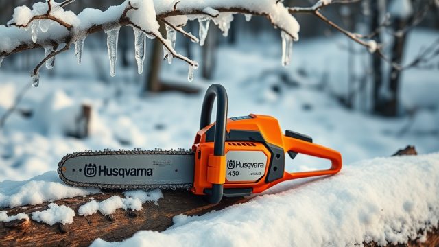 Husqvarna 450 Winter Storm Cleanup: Techniques for Icy Conditions