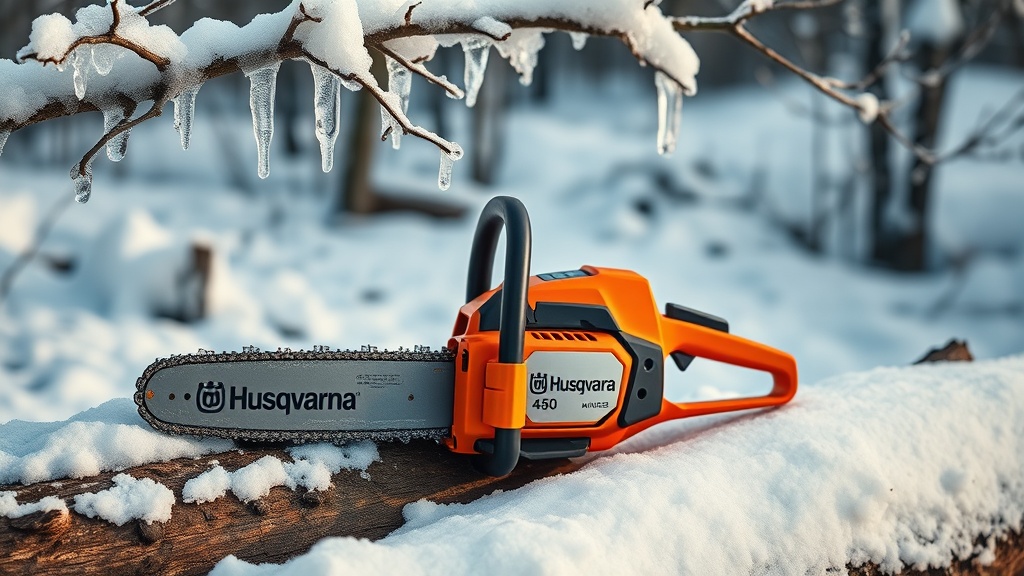 Husqvarna 450 Winter Storm Cleanup: Techniques for Icy Conditions